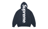 Satin Appliqué Hooded Sweatshirt "SS26 - Navy" SU27500