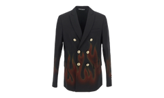 Burning Double-Breasted Blazer "Black and Red" PMEN023F22FAB0021025