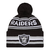 Raiders Knit Classic Stripe Pom Beanie