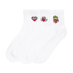 3 Pack Medium Embroidered Quarter
