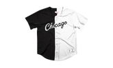 NBA Split Color Mesh Button Front Shirt "Chicago Bulls - Black" BA88XJ CBU K HEX