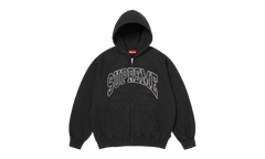 Cracked Raglan Zip Up Hooded Sweatshirt "SS26 - Black" SU27504