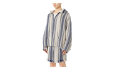 Stripe Linen Mexican Parka "Indigo" 963565