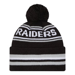 Raiders Knit Classic Stripe Pom Beanie