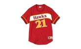 NBA Dominique Wilkins Name & Number Mesh Crewneck Shirt "Atlanta Hawks - Red" BA8X4G AHA R KUP