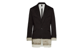 Pinstriped Trompe L'oeil Blazer with Gradient Hem "Black" S50BN0524M35012001S