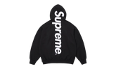 Satin Appliqué Hooded Sweatshirt "SS26 - Black" SU27499