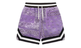 Black Paisley Silk Shorts "Purple" BBKSPSP6305MI Purple