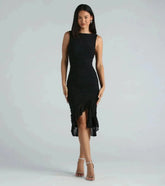 MEEDA | RUFFLE MIDI DRESS
