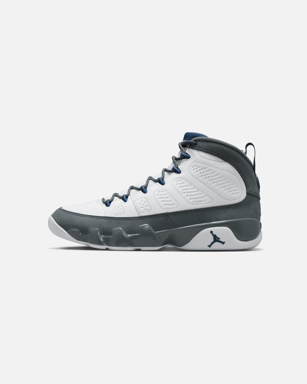 Air  9 Retro "Flint Grey" White/French Blue-Flint Grey
