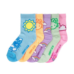 5 Pack Kids Hello Kitty Half Crew