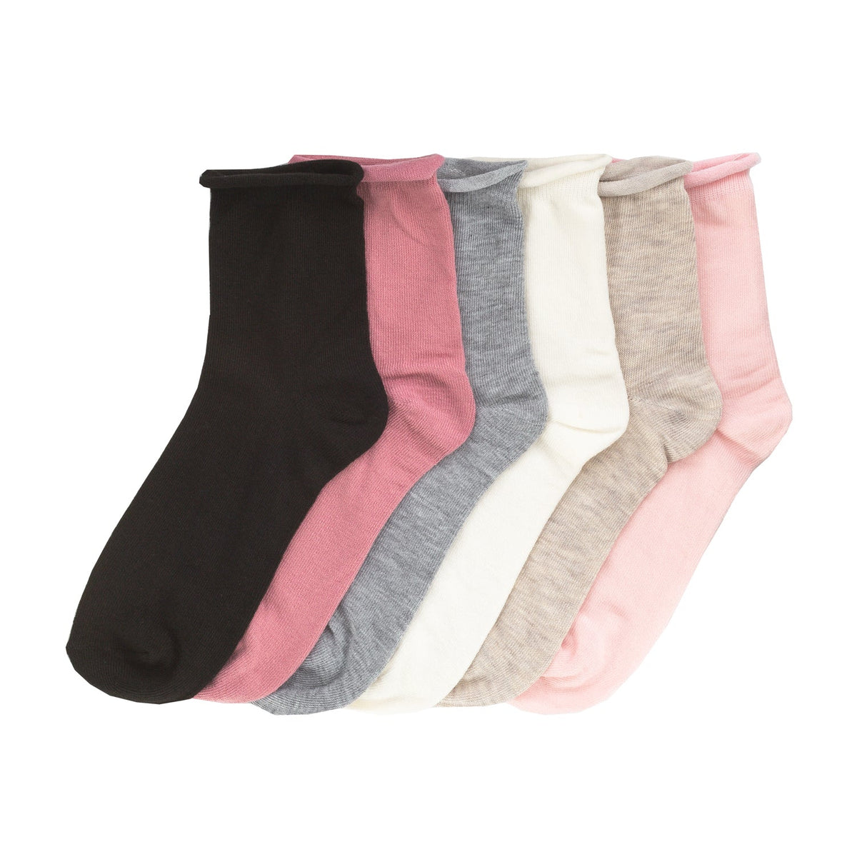 6 Pack Medium Roll Top Anklet