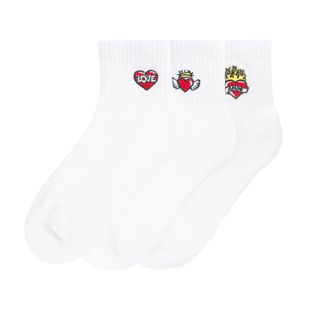 3 Pack Medium Embroidered Quarter