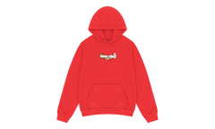 Embroidered Floral Logo Hoodie "Red" DT315
