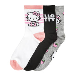 3 Pack Hello Kitty Ribbed Crew - Adult