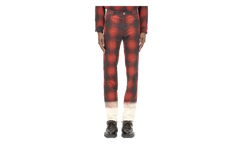 Pendleton Plaid Jeans with Dip Dye Hem "Black / Red" S50LA0227M35017001S